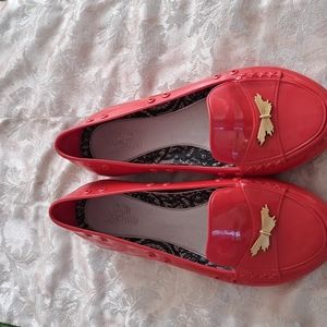 Melissa X Jason Wu Red Rubber ballet flats